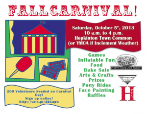 Spark to Emcee Fall Carnival in Hopkinton, MA