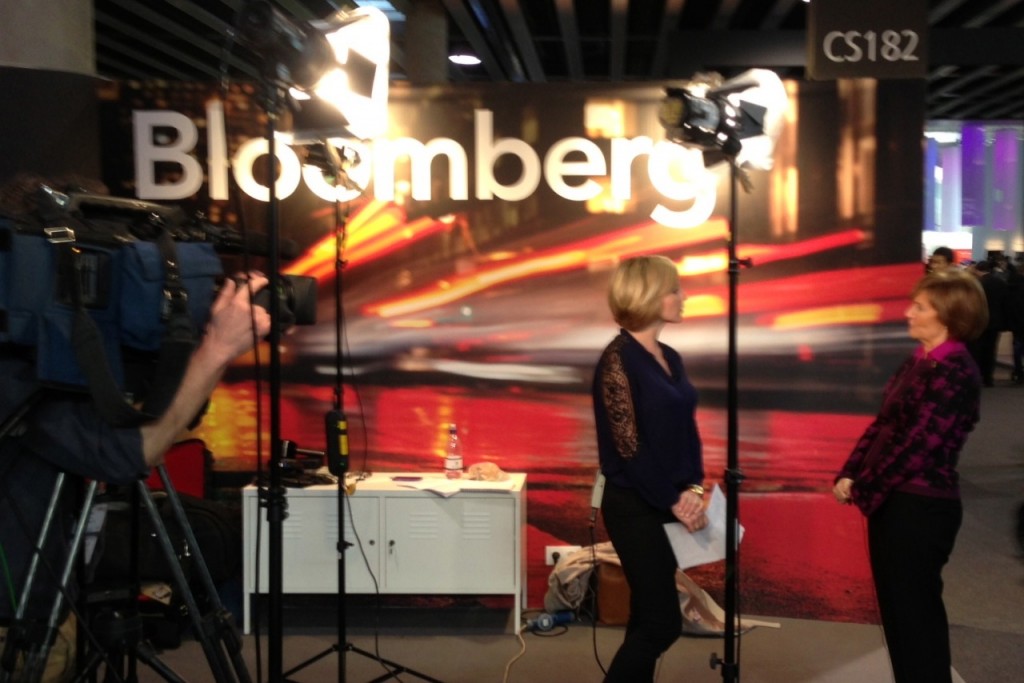 Mobile World Congress Bloomberg TV broadcast booth